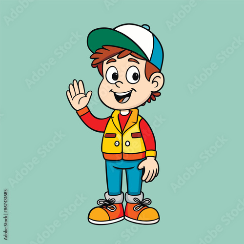 cartoon vector illustration of boys