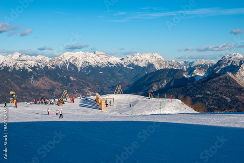 monte zoncolan ski resort in italy photo