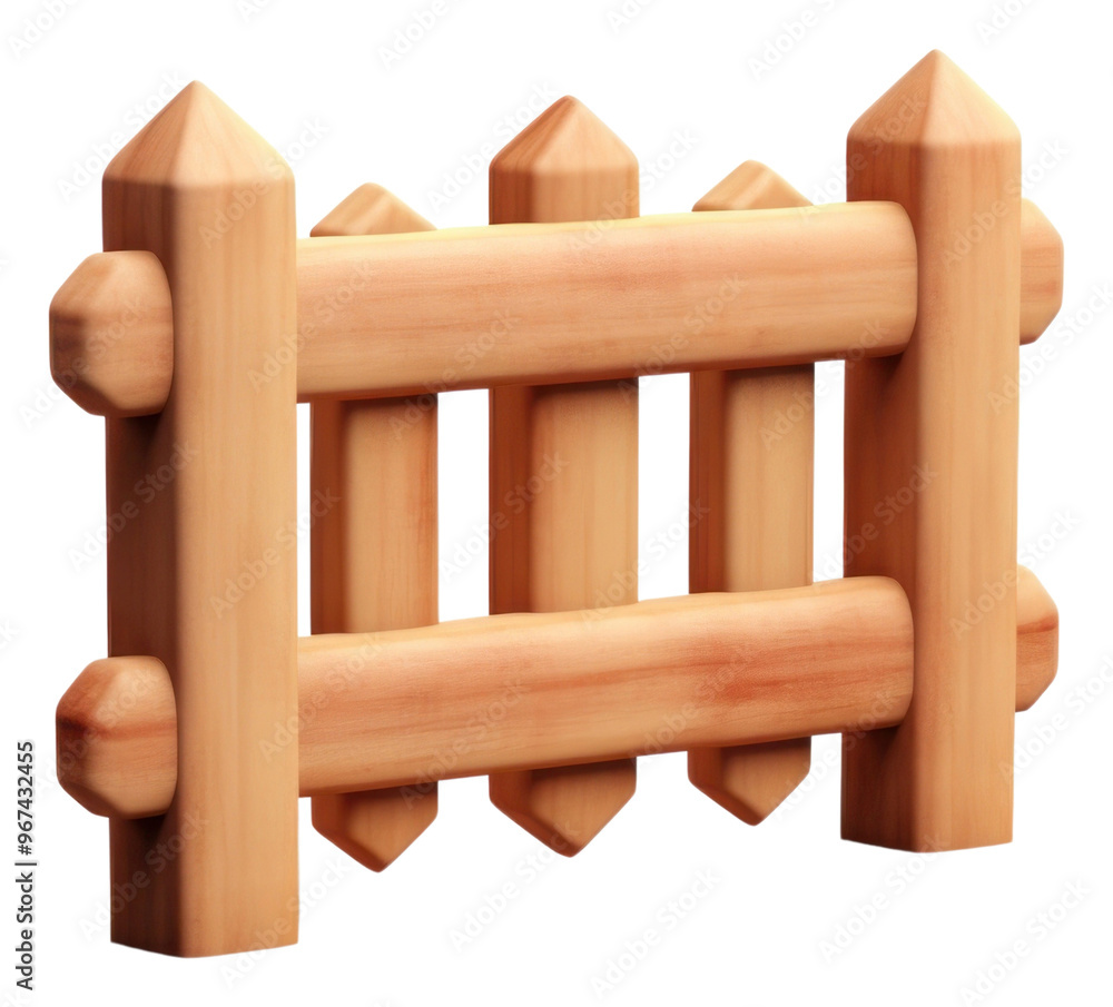 Obraz premium Wooden fence clipart transparent PNG