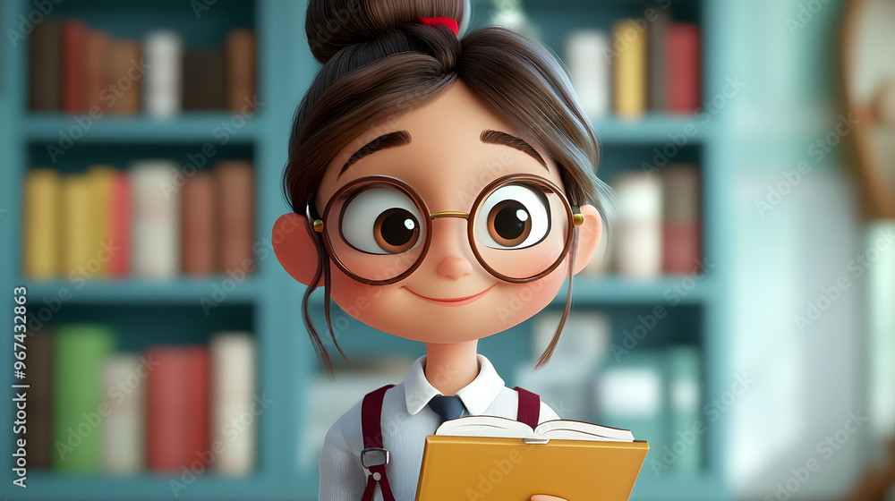 A cartoon character cute Teacher job A cartoon character cute Teacher job