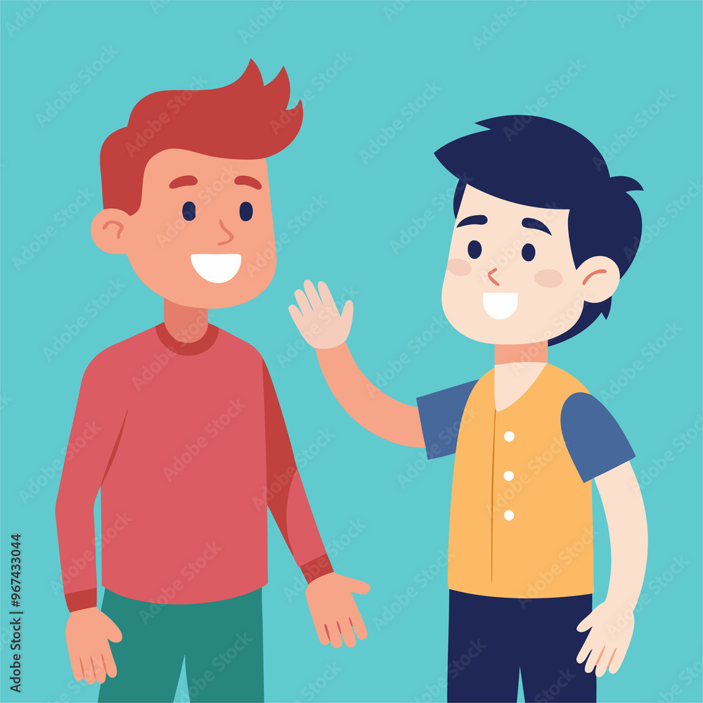 Obraz premium cartoon vector illustration of boys