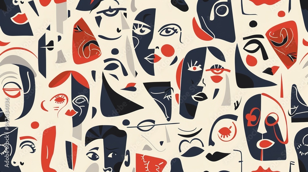 Face pattern seamless wallpaper Face pattern seamless wallpaper