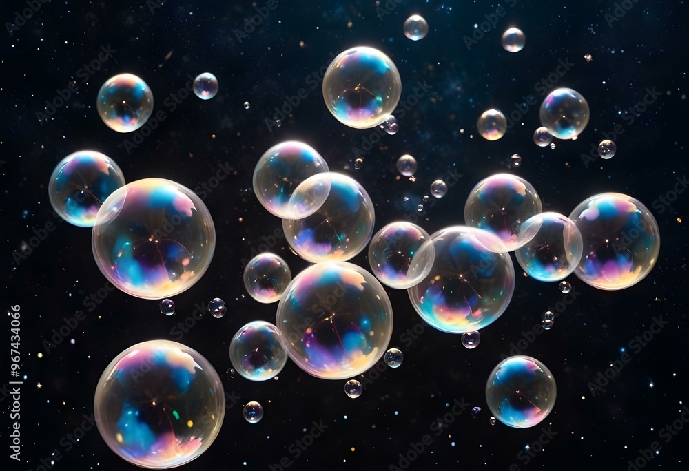 Bubbles floating on a black background with the words bubbles on the bottom Bubbles floating on a black background with the words bubbles on the bottom
