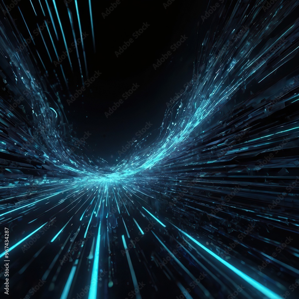 Fototapeta premium Abstract Digital Energy. Multi colored energy on a dark gradient background. 4k Highly Detailed, ideal for wallpaper or background. 