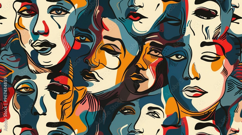 Face pattern seamless wallpaper Face pattern seamless wallpaper