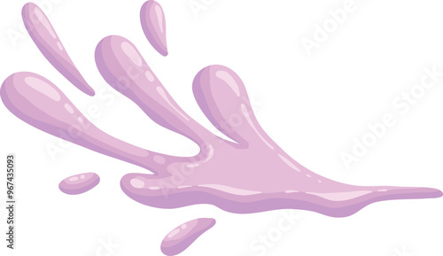 Cartoon sticky slime. Goo liquid slime splatter, mucus splash. Jelly dripping spot flat vector illustration icon photo