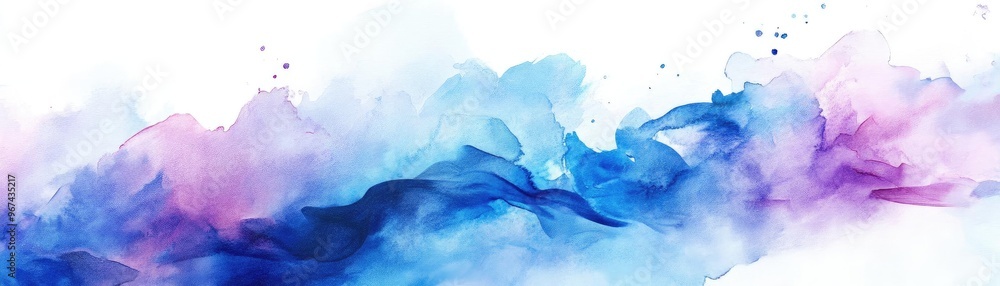 A vibrant abstract watercolor design featuring flowing blue and purple hues against a clean white background. A vibrant abstract watercolor design featuring flowing blue and purple hues against a clean white background.