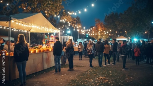 A spooky Halloween fortune teller booth glowing pumpkins and eerie candles setting the atmosphere