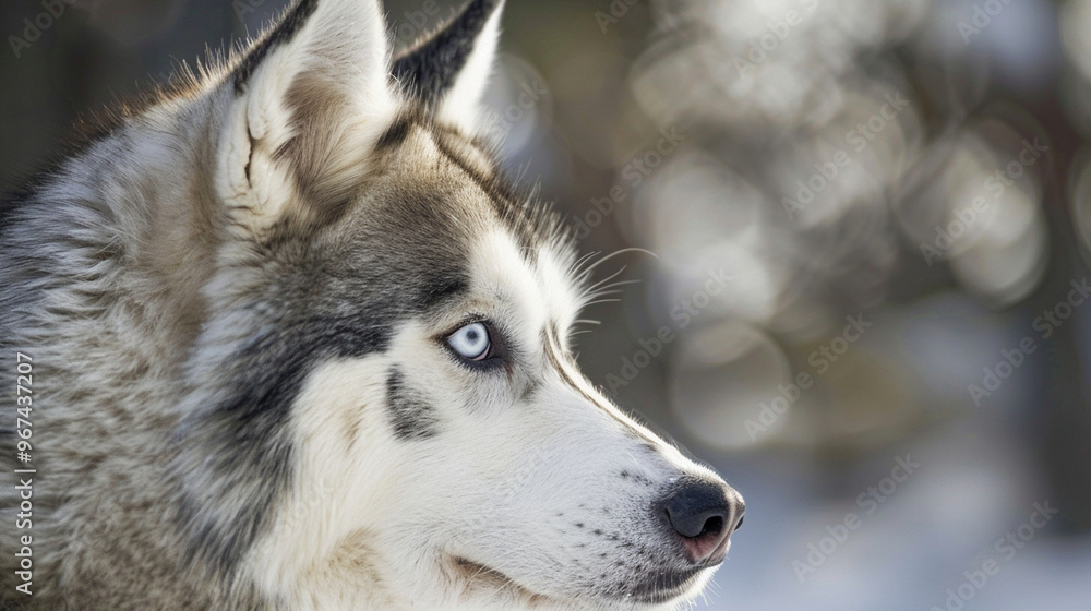 A husky's head slightly tilted, ears perked up, and a curious expression, with its thick, fluffy fur clearly visible. A husky's head slightly tilted, ears perked up, and a curious expression, with its thick, fluffy fur clearly visible.