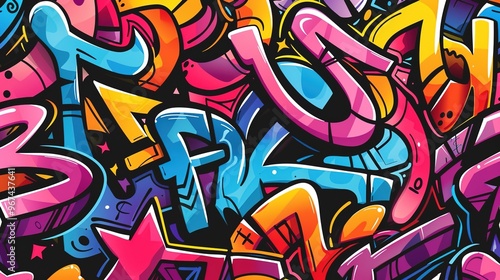 Graffiti pattern wallpaper