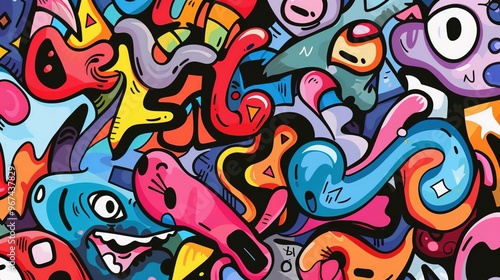 Graffiti pattern wallpaper