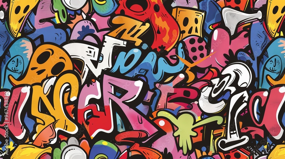 Graffiti pattern wallpaper Graffiti pattern wallpaper
