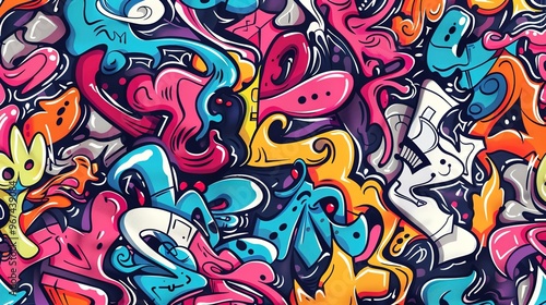 Wallpaper Mural Graffiti pattern wallpaper Torontodigital.ca