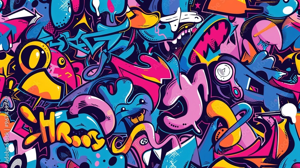 Graffiti art pattern wallpaper Graffiti art pattern wallpaper