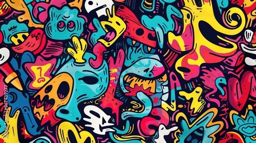 Graffiti art pattern wallpaper