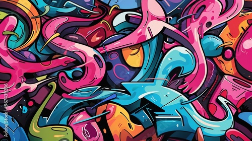 Graffiti art pattern wallpaper