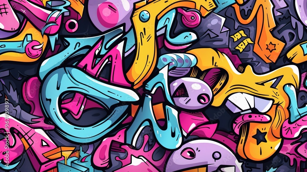 custom made wallpaper toronto digitalGraffiti art pattern wallpaper