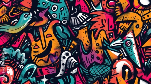 Graffiti art pattern wallpaper