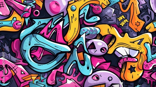 Wallpaper Mural Graffiti art pattern wallpaper Torontodigital.ca