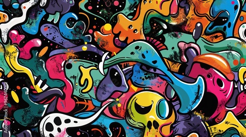 Graffiti art pattern wallpaper