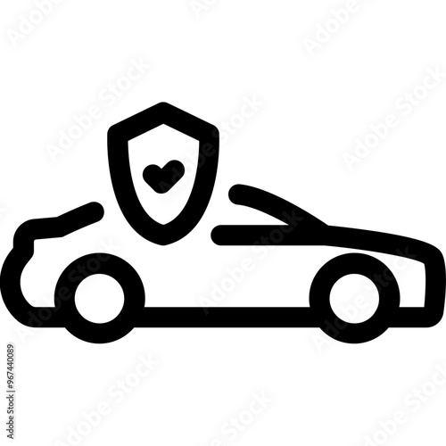 Simple vector icon insured car