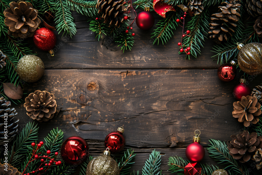 christmas decorations in the form of a frame on a wooden moraine tree christmas decorations in the form of a frame on a wooden moraine tree