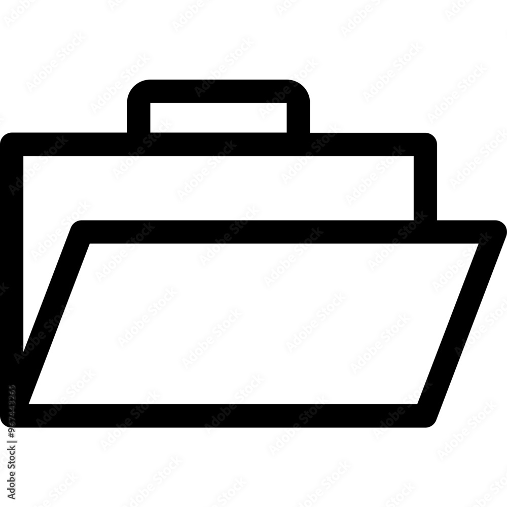 Simple vector icon briefcase, folder, open Simple vector icon briefcase, folder, open