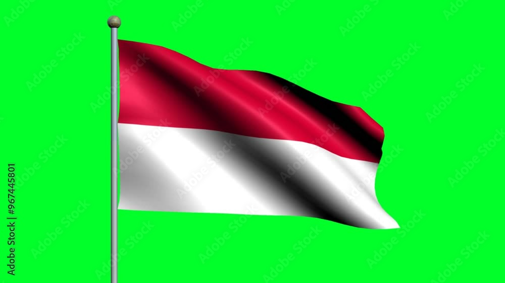 Flag of Monaco country. 3D waving animated flag. Flag of Monaco country. 3D waving animated flag.