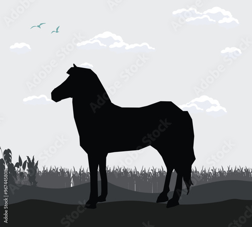 sky shadow of forest scene animal background