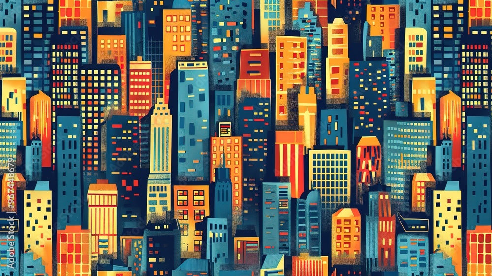 Cityscape pattern wallpaper Cityscape pattern wallpaper