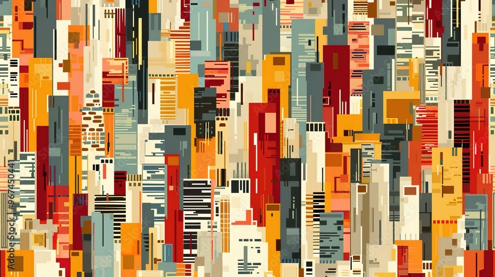 Obraz premium Cityscape pattern wallpaper