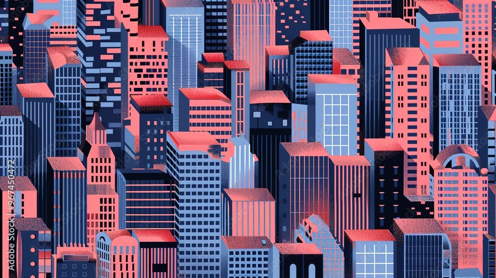 Obraz premium Cityscape pattern wallpaper