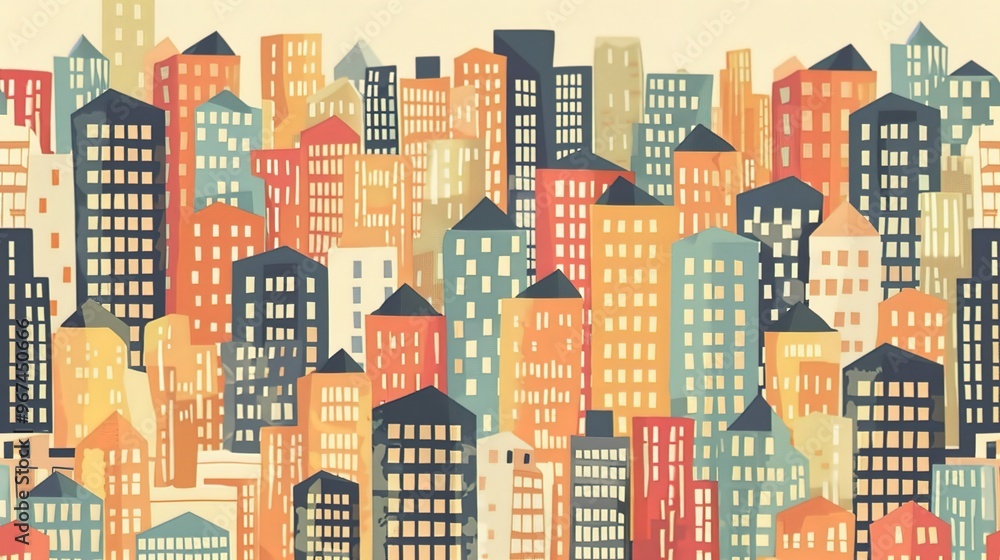Cityscape pattern wallpaper Cityscape pattern wallpaper