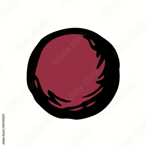 Vector drawing. Small Asteroid in the sky