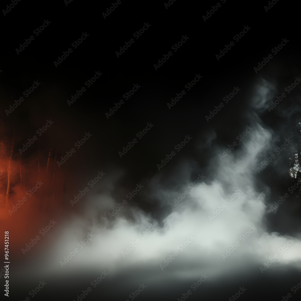 Fototapeta premium Eerie smoke fills the night