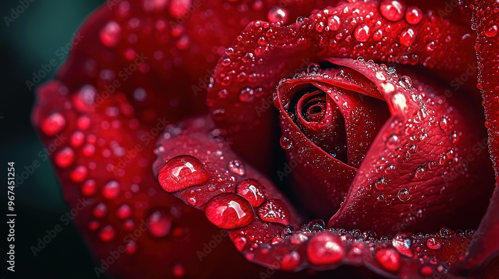Close Up Red Rose Petals with Water Drops Macro Photography Close Up Red Rose Petals with Water Drops Macro Photography