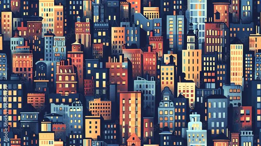 Cityscape pattern wallpaper Cityscape pattern wallpaper