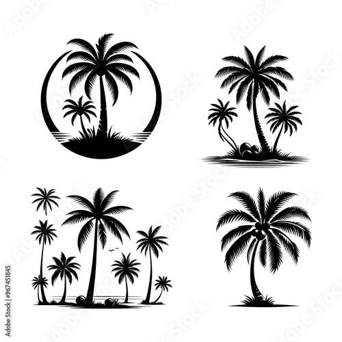 Wallpaper Mural palm tree silhouette Torontodigital.ca