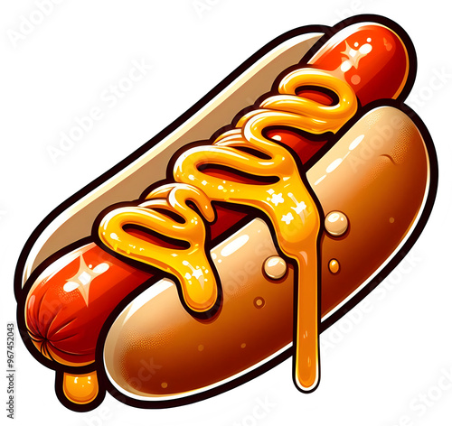 Cute illustration of hot dog