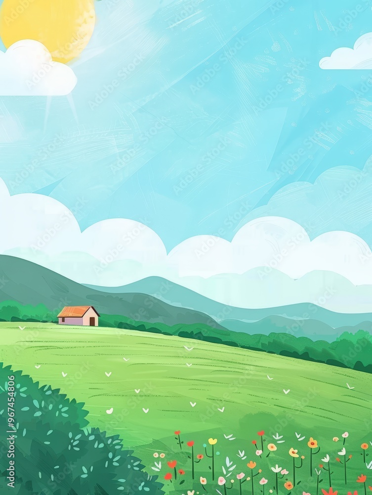 Fototapeta premium Sunny day in a green field