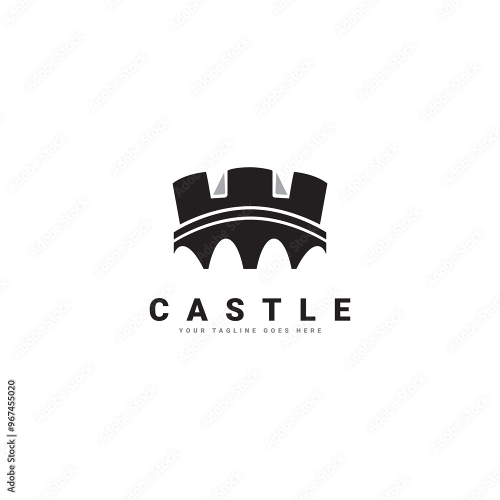 Simple medieval castle logo illustration vector design template Simple medieval castle logo illustration vector design template