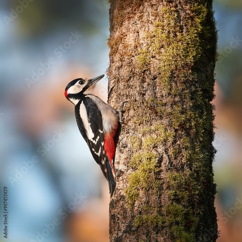 woodpecker bird animal, AI generated photo