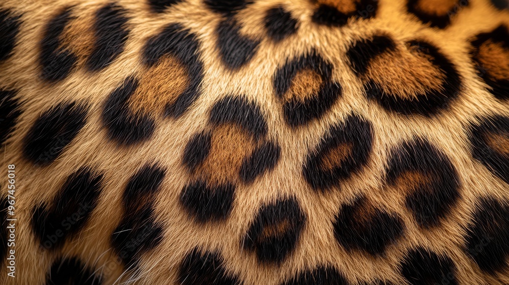 Close-up of leopard fur with distinctive spots Close-up of leopard fur with distinctive spots