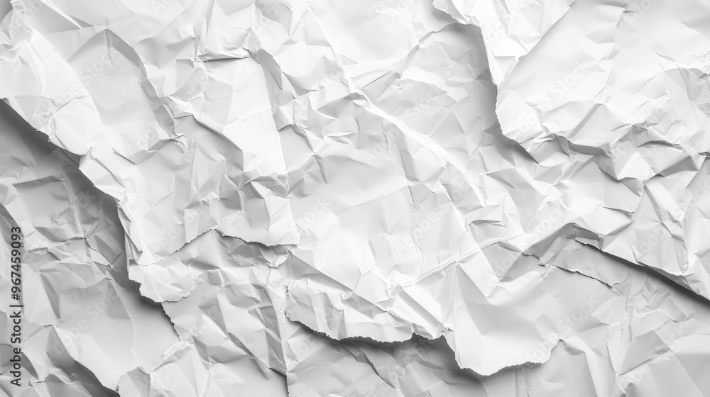 Crumpled paper on white surface Crumpled paper on white surface