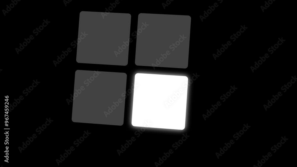 2D animation of loading The shape is four squares Simple loop animated loading icon. Geometric loader animation with simple rounded squares on black background 2D animation of loading The shape is four squares Simple loop animated loading icon. Geometric loader animation with simple rounded squares on black background