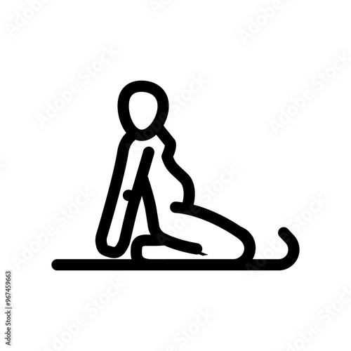seated pelvic floor stretch pregnant fitness line icon vector. seated pelvic floor stretch pregnant fitness sign. isolated contour symbol black illustration