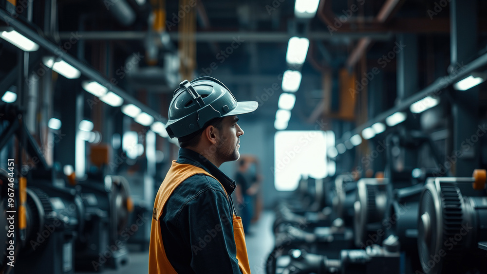 Fototapeta premium Industrial Worker in a Factory