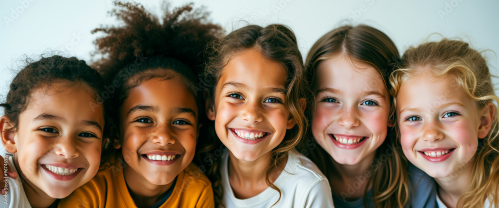 Obraz premium Diverse Group of Smiling Children