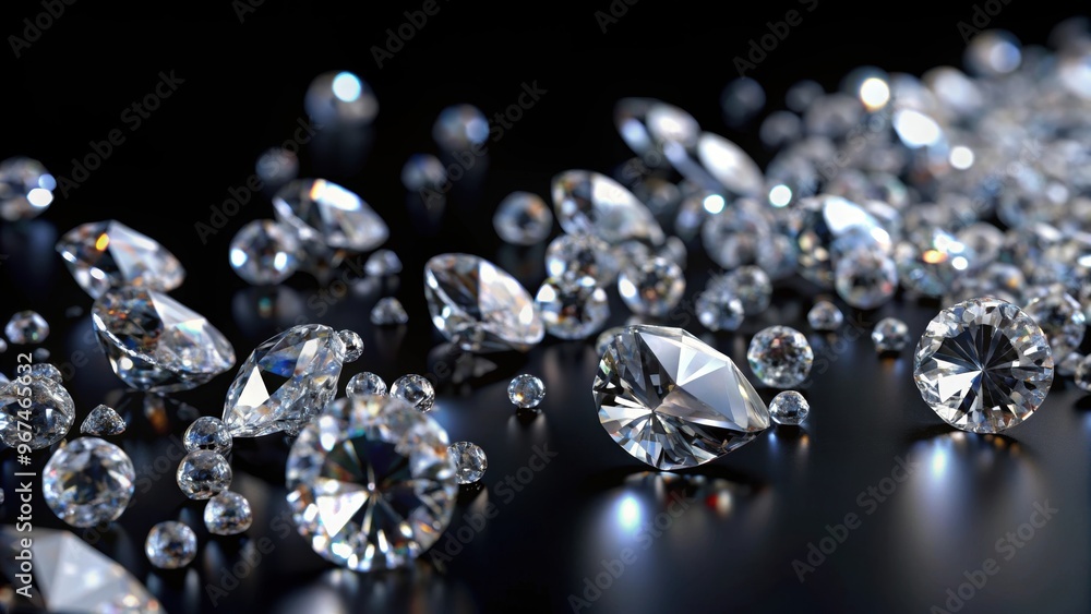 Diamonds scattered on a sleek black background , luxury, gems, sparkly, precious, wealth, elegance, shiny, expensive Diamonds scattered on a sleek black background , luxury, gems, sparkly, precious, wealth, elegance, shiny, expensive