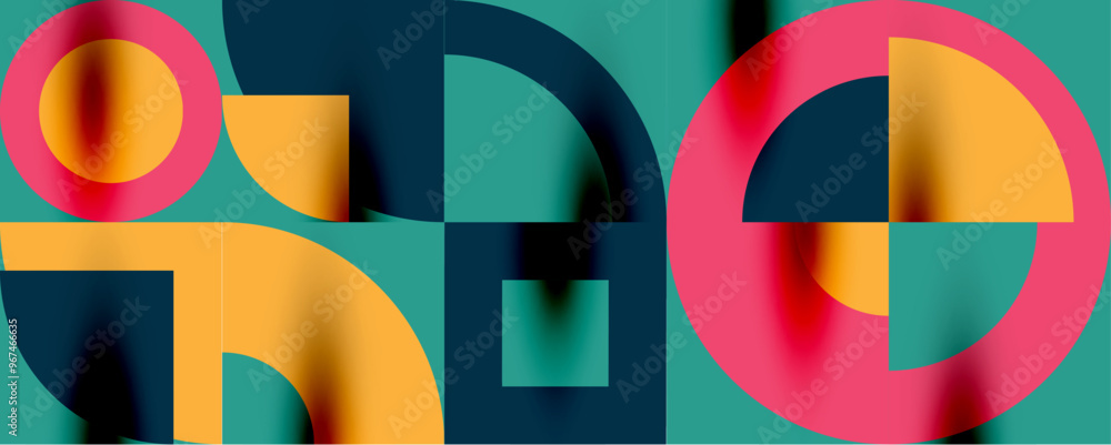 Neo memphis geometric pattern with circles, squares. Pop art abstract background for covers, banners, flyers and posters and other templates Neo memphis geometric pattern with circles, squares. Pop art abstract background for covers, banners, flyers and posters and other templates
